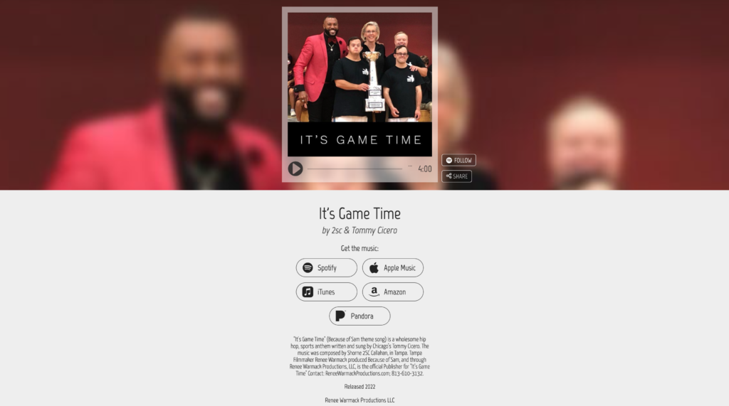Hear Now website for It's Game Time